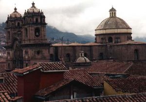 Cuzco roofs and La Campania church