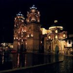 Cuzco La Campania church at night