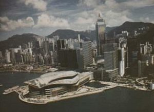 Skyline with new convention center 1996