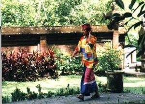 Colorful clothes at Tirta Empul temple, Bali