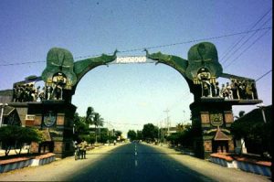 East Java - Ponorogo entry gate.  Ponorogo is well-known as