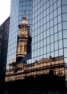 Santiago cathedral reflected