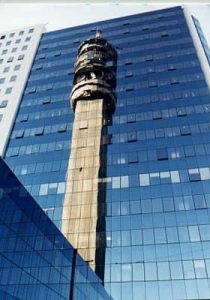 Santiago reflected tower