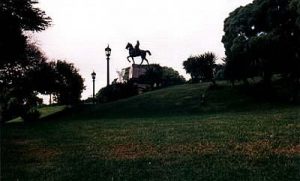 BA park and statue
