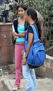 Young students in western garb.