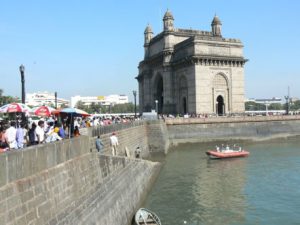 Gateway of India on the coast.