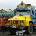 Hand painted trucks with religious or