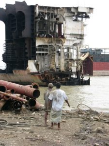 North of Chittigong in Bangladesh is the Mohsin ship breaking