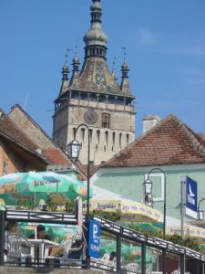 Sighisoara Town Cafe and Clock Tower (14c)