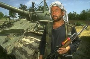 Taliban guarding tank