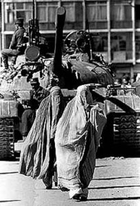 Kabul women and tanks