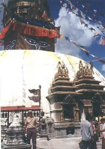 Shrines and giant stupa