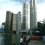 Skyscrapers viewed from Boat Quay