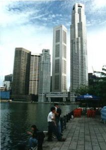 Skyscrapers viewed from Boat Quay