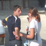 Constanta City - Couple at Bus Station