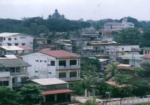 Skyline of Vientaine with Patuxai Monument