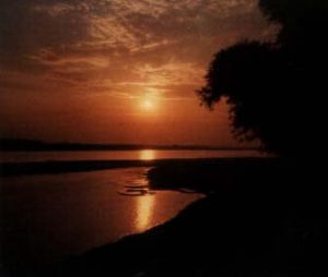 Sunset over Mekong River