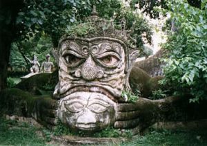 Buddha Park exotic cement figure