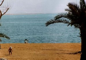 Dead Sea-toddler at beach