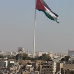 Amman - huge Jordanian flag over the city