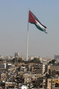 Amman - huge Jordanian flag over the city