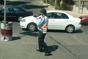 Amman - city scene: traffic policeman