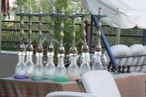 Amman - city scene: hookahs for rent