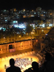 Amman - city scene: open air concert in Roman Amphitheatre