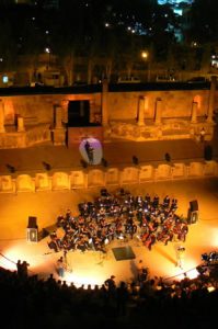 Amman - city scene: open air concert in Roman Amphitheatre