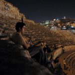 Amman - city scene: watching an open air concert in