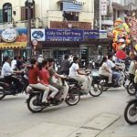 Hanoi street with bikes