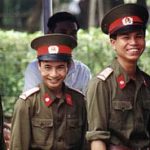 Hanoi soldiers in line