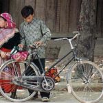 Rural kids with bike