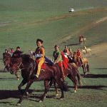 Rural kids riding horses