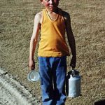 Boy selling mare's milk