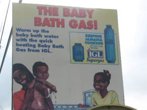 Downtown Kingston - billboard for fuel gas product