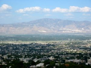 Port au Prince overview with airport landing strip