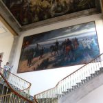 Murals inside Chapultepec Castle depict military events.