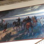 Murals inside Chapultepec Castle depict military events.