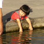Child at fountain of Chapultepec Castle