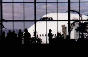 Auckland airport silhouette