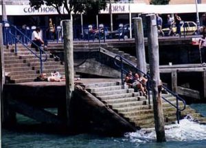 Auckland harbor steps