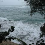 Swirling waters of Blue Harbour below Noel Coward's house