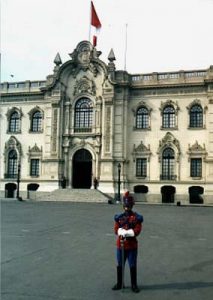 Lima guard at government house