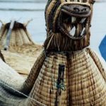 Lake Titicaca reed boat with dragon head