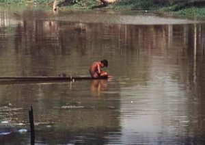Siem Riep boy in lake
