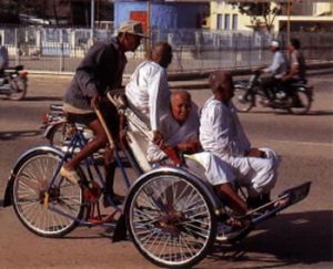 Phnom Penh nuns on cyclo