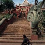 Phnom Penh amputee at temple