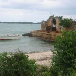 North shore scene with old ruins