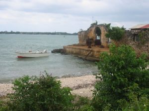 North shore scene with old ruins